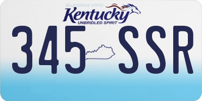KY license plate 345SSR