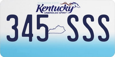 KY license plate 345SSS