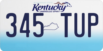 KY license plate 345TUP