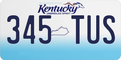 KY license plate 345TUS