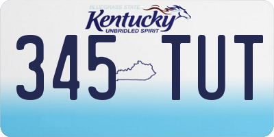 KY license plate 345TUT