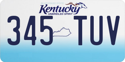 KY license plate 345TUV