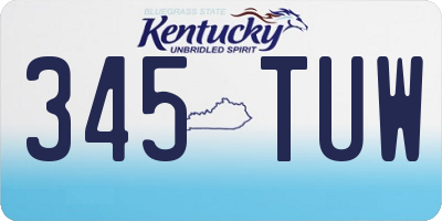 KY license plate 345TUW