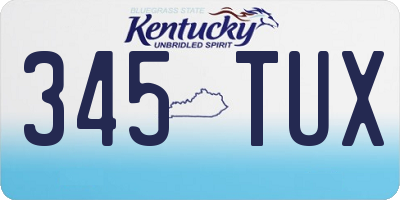 KY license plate 345TUX