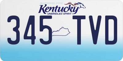 KY license plate 345TVD