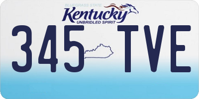 KY license plate 345TVE