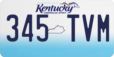 KY license plate 345TVM