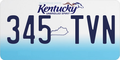 KY license plate 345TVN