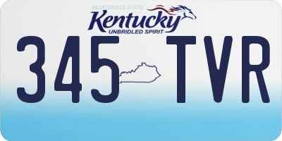 KY license plate 345TVR