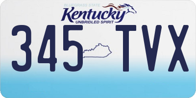 KY license plate 345TVX