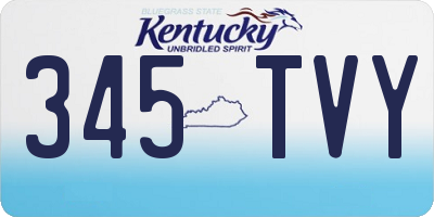 KY license plate 345TVY