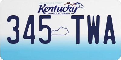 KY license plate 345TWA