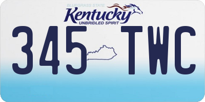 KY license plate 345TWC
