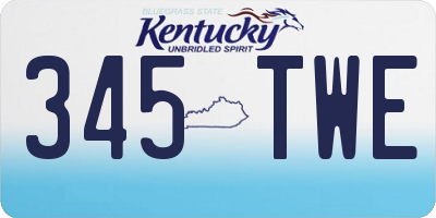 KY license plate 345TWE