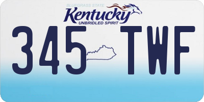 KY license plate 345TWF