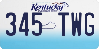KY license plate 345TWG