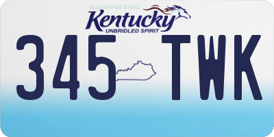 KY license plate 345TWK