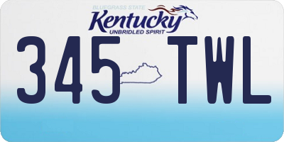 KY license plate 345TWL