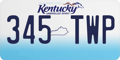 KY license plate 345TWP