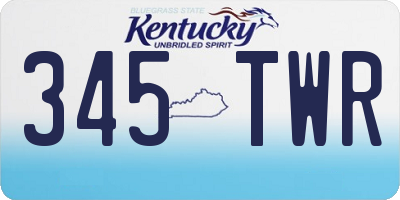 KY license plate 345TWR