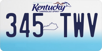 KY license plate 345TWV
