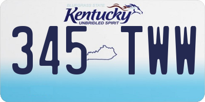 KY license plate 345TWW