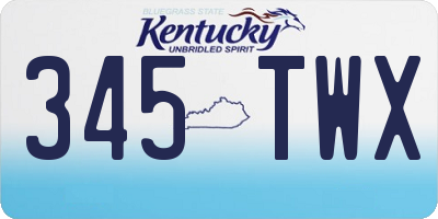 KY license plate 345TWX
