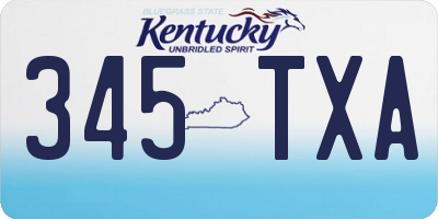 KY license plate 345TXA