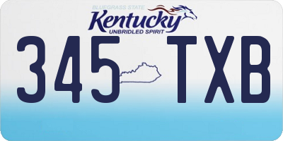 KY license plate 345TXB