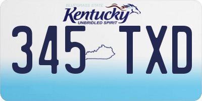 KY license plate 345TXD