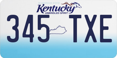 KY license plate 345TXE
