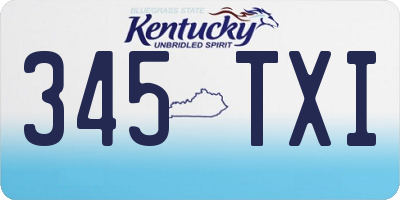 KY license plate 345TXI