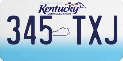 KY license plate 345TXJ
