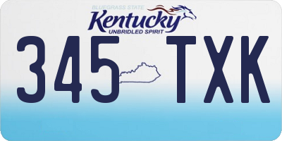 KY license plate 345TXK
