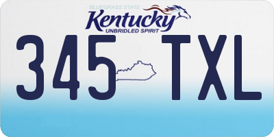 KY license plate 345TXL