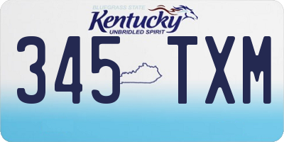KY license plate 345TXM