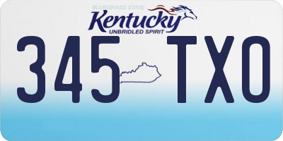 KY license plate 345TXO