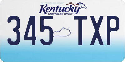 KY license plate 345TXP