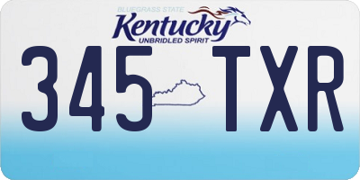 KY license plate 345TXR