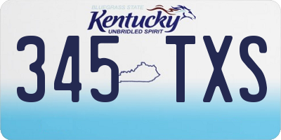 KY license plate 345TXS