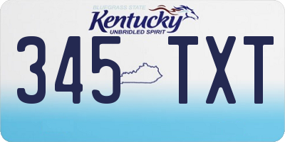 KY license plate 345TXT