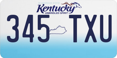 KY license plate 345TXU