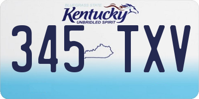 KY license plate 345TXV