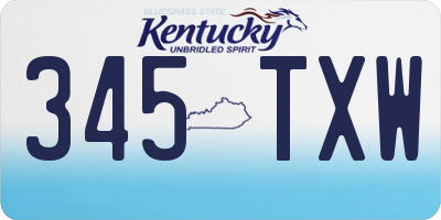 KY license plate 345TXW