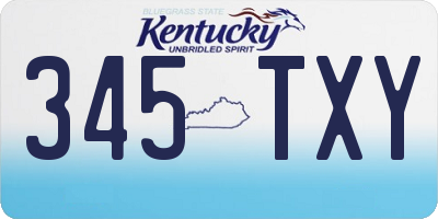 KY license plate 345TXY