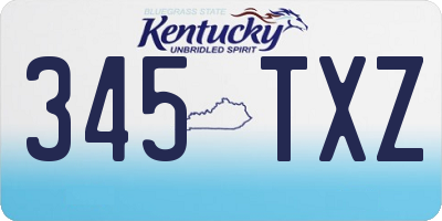 KY license plate 345TXZ