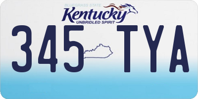 KY license plate 345TYA