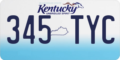 KY license plate 345TYC