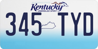 KY license plate 345TYD