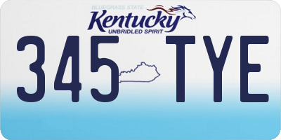 KY license plate 345TYE